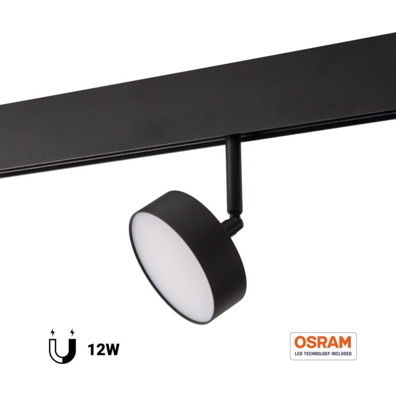 foto del prodotto luminaria circolare led per binario magnetico 48v 9.5cm 12w bianco neutro