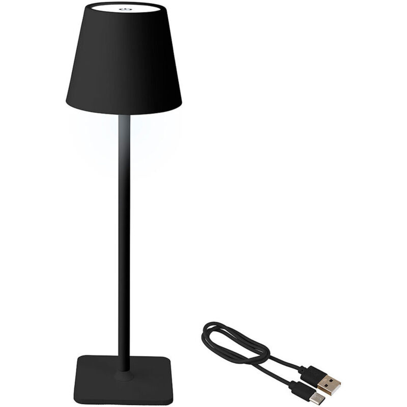 foto del prodotto lumineo lampada led da tavolo 894376 nero metallo 17 cm ricaricabile