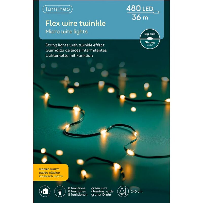 foto del prodotto lumineo luci twinkle flex a microled 8funz