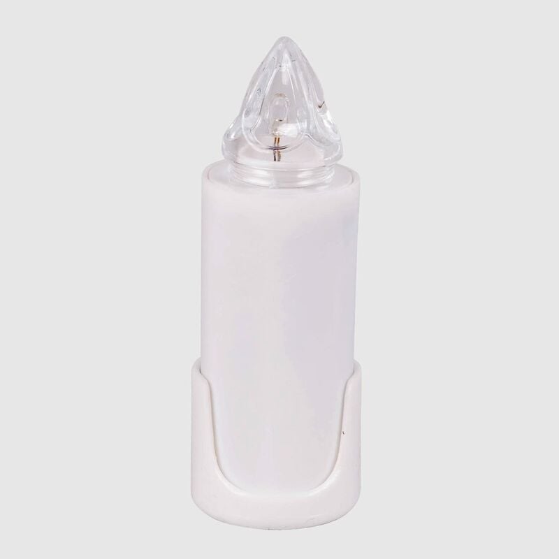 foto del prodotto lumino elettrico a led con supporto adesivo, durata 120 giorni,in polipropilene, bianco con luce blu intermittente, 10x 3.5 cm la briantina