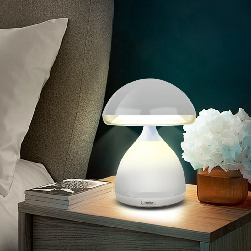 foto del prodotto lumino lampada fungo led 7 colori rgb cromoterapia tavolo comodino senza fili