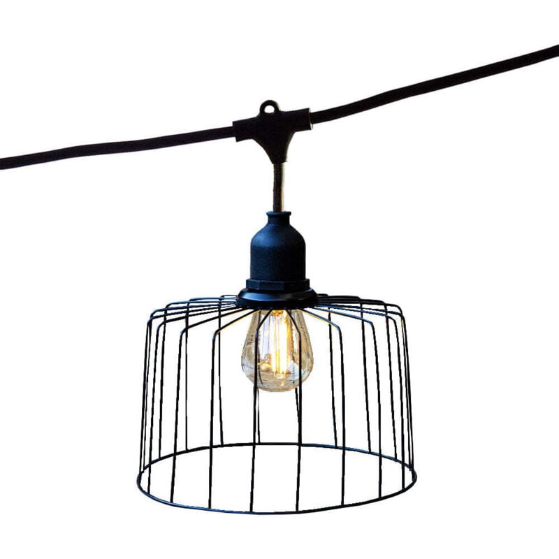 foto del prodotto lumisky ghirlanda con cappello di metallo 6m 10xe27 nema light