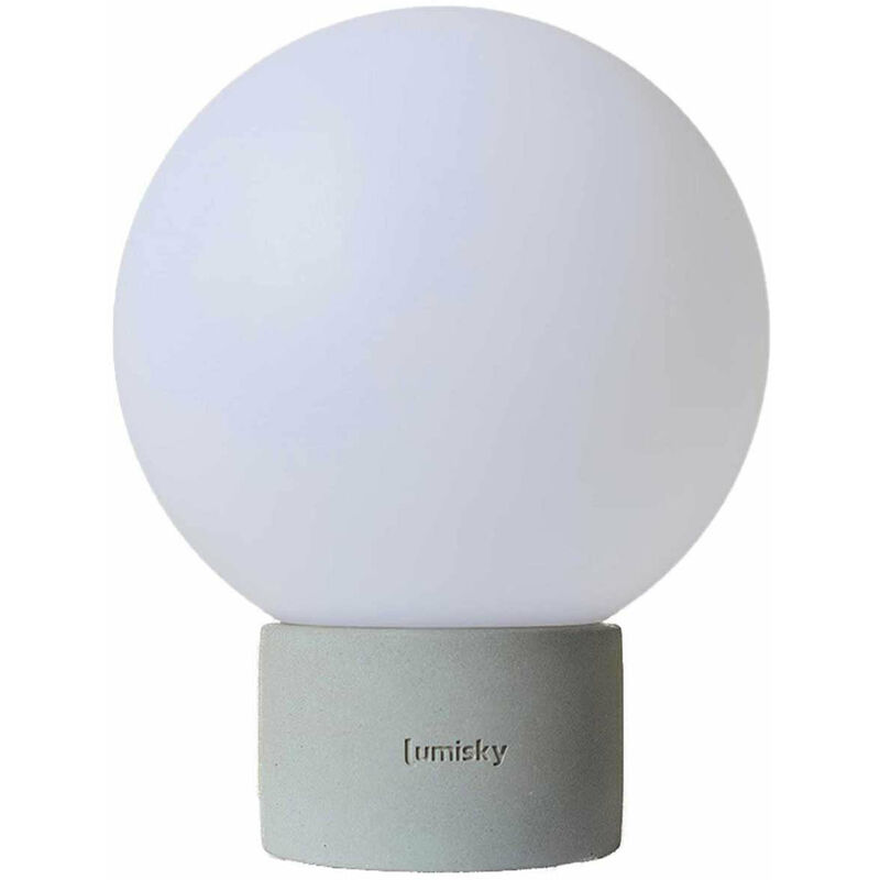 foto del prodotto lumisky lampada da tavolo tocco cemento grigio led h25cm terra concrete