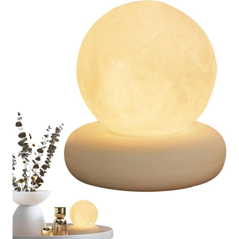 foto del prodotto luna decorazione da tavolo 3d controllo della luminosit touch, ricarica usb, lampada da tavolo decorativa, luce notturna, decorazione della camera