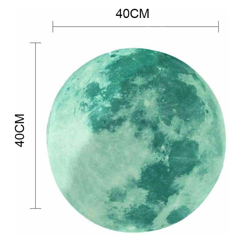 foto del prodotto luna piena adesiva che si illumina al buio 40 cm