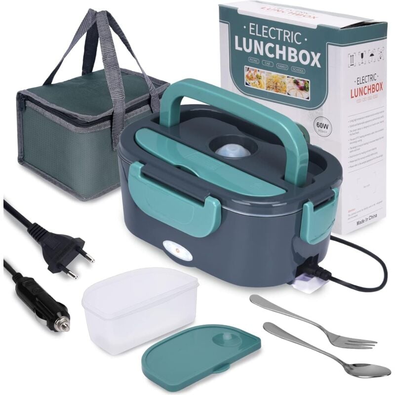 foto del prodotto lunch box riscaldato, contenitore riscaldante per pasti 3 in 1 12 v 24 v 220 v , contenitore riscaldato portatile da 1,5 l, contenitore riscaldato