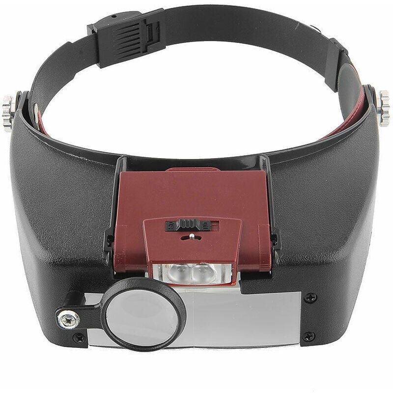 foto del prodotto lunettes loupe grossissante helmet avec clairage led 1.5x 10x zoom casque loupe frontale serre t te avec lumi re pour lecture, bijoutier,