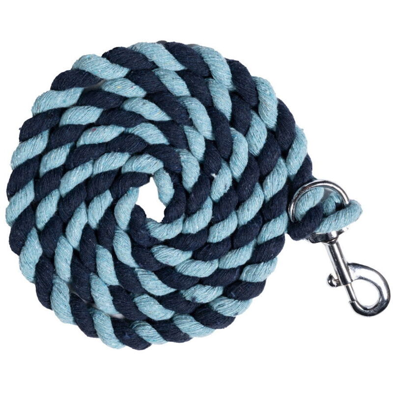 foto del prodotto lunghina per equitazione modello cotton in 100 cotone con moschettone semplice 180 cm, nero e rosso