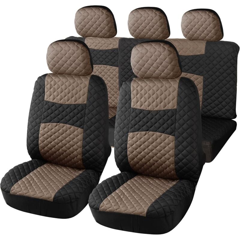 foto del prodotto lupex shop a20 coprisedili per auto universali, tessuto poliestere trapuntato, set fodere protezione sedili anteriori e posteriori, con zip,