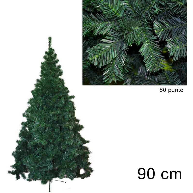 foto del prodotto lupex shop albero di natale pino della norvegia verde folto, 80 punte, in pcv, interno ed esterno, dimensione 90cm cod. 9126