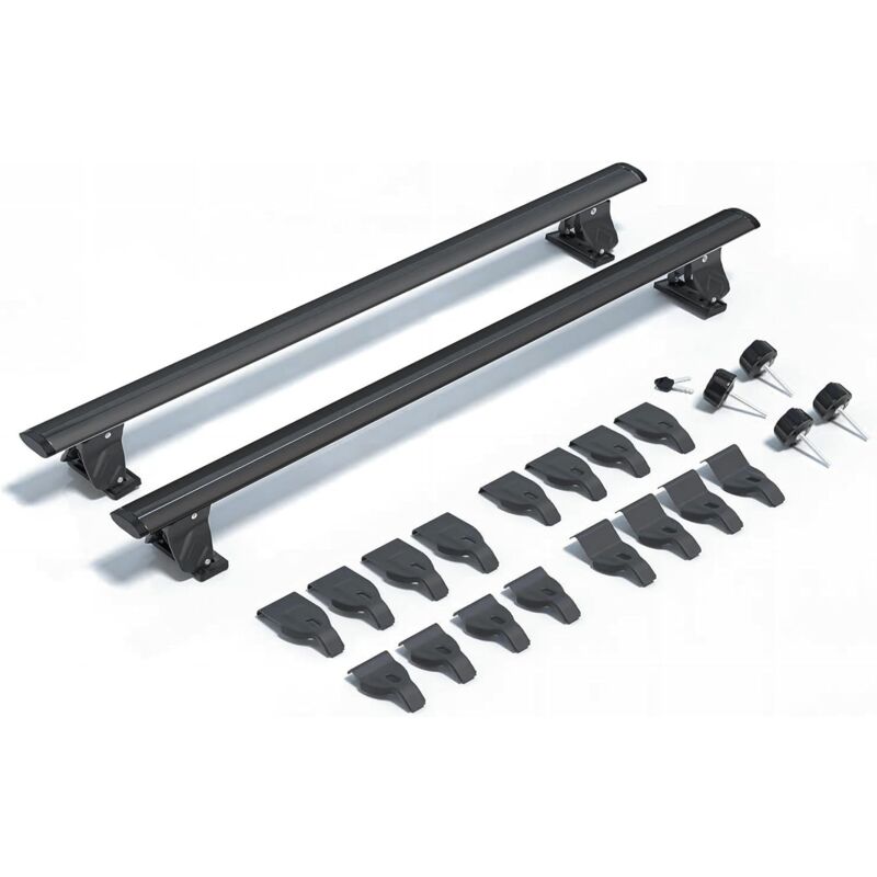 foto del prodotto lupex shop barre da tetto portapacchi universali 130cm, per auto omologate, per tetto liscio senza rail, adatte per vari modelli