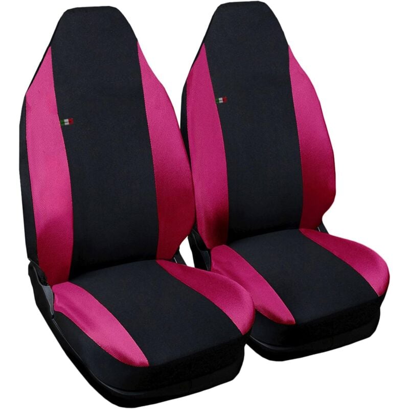 foto del prodotto lupex shop - coppia coprisedili anteriori per auto smart.3s (w452), made in italy, con copri poggiatesta, tessuto poliestere, senza logo, colore - nerofucsia