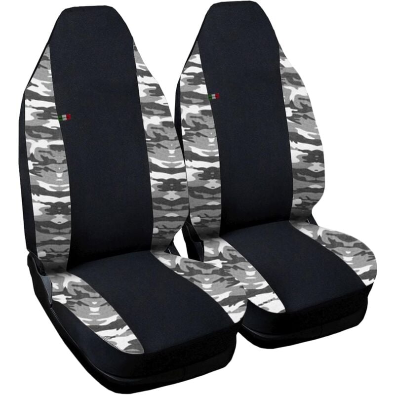 foto del prodotto lupex shop - coppia coprisedili anteriori per auto smart.3s (w452), made in italy, con copri poggiatesta, tessuto poliestere, senza logo, colore - neromimetico chiaro