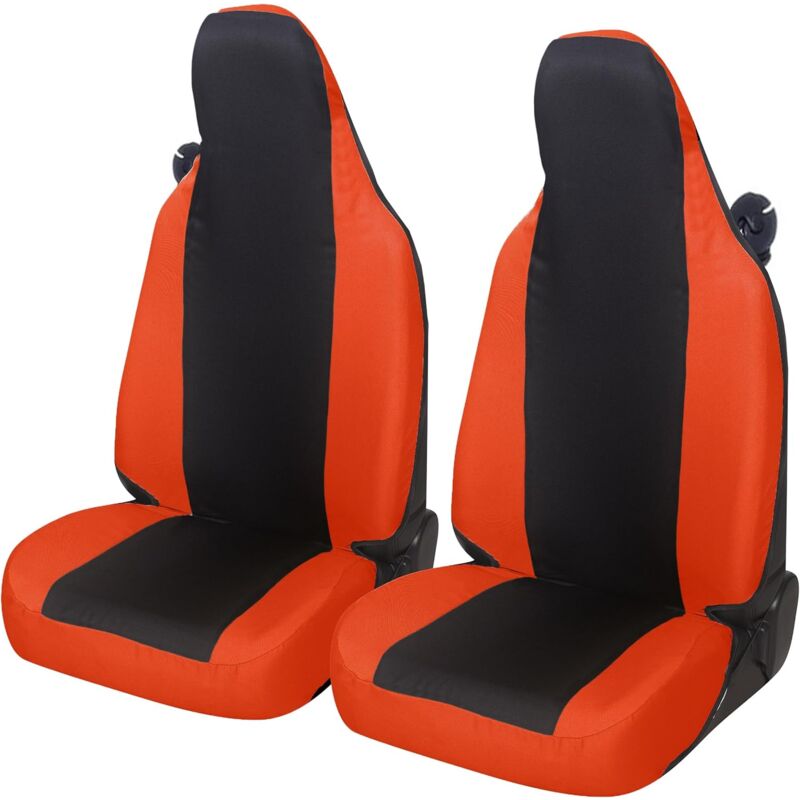 foto del prodotto lupex shop coppia coprisedili anteriori per smart w450,w451 e w453 , made in italy, tessuto policotone, senza logo, neroarancio