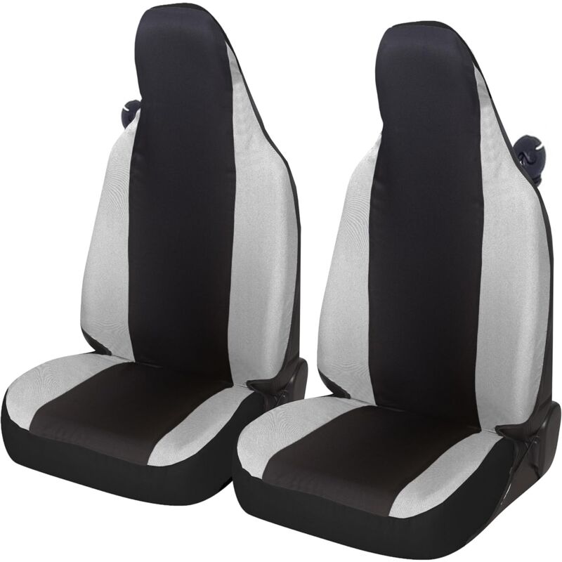 foto del prodotto lupex shop coppia coprisedili anteriori per smart w450,w451 e w453 , made in italy, tessuto policotone, senza logo, nerogrigio chiaro