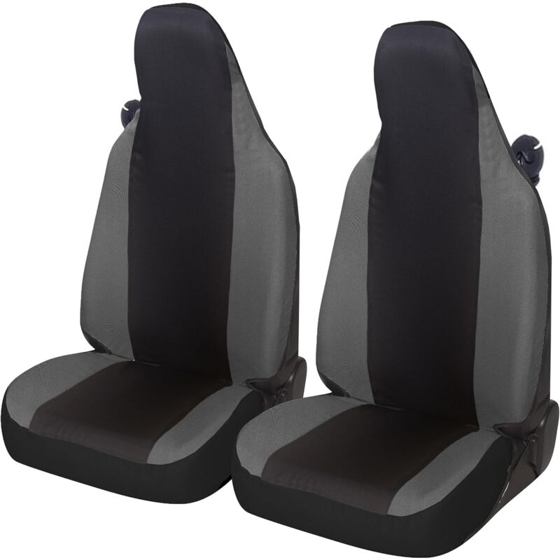 foto del prodotto lupex shop coppia coprisedili anteriori per smart w450,w451 e w453 , made in italy, tessuto policotone, senza logo, nerogrigio scuro