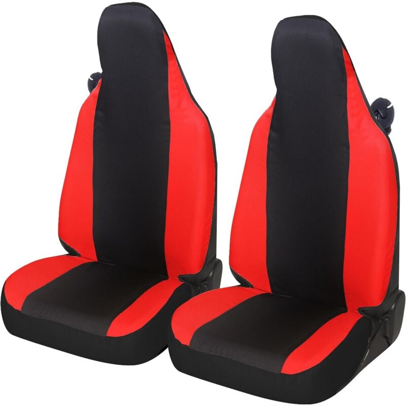 foto del prodotto lupex shop coppia coprisedili anteriori per smart w450,w451 e w453 , made in italy, tessuto policotone, senza logo, nerorosso