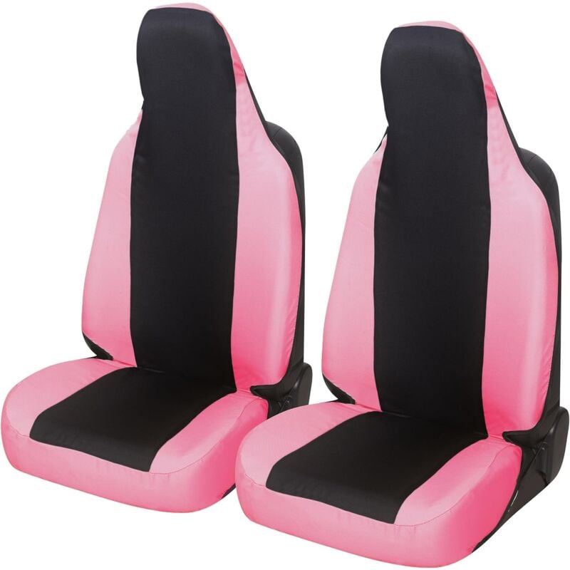 foto del prodotto lupex shop coppia coprisedili anteriori universali per aygo, made in italy, tessuto policotone, poggiatesta integrato, senza logo, nerorosa