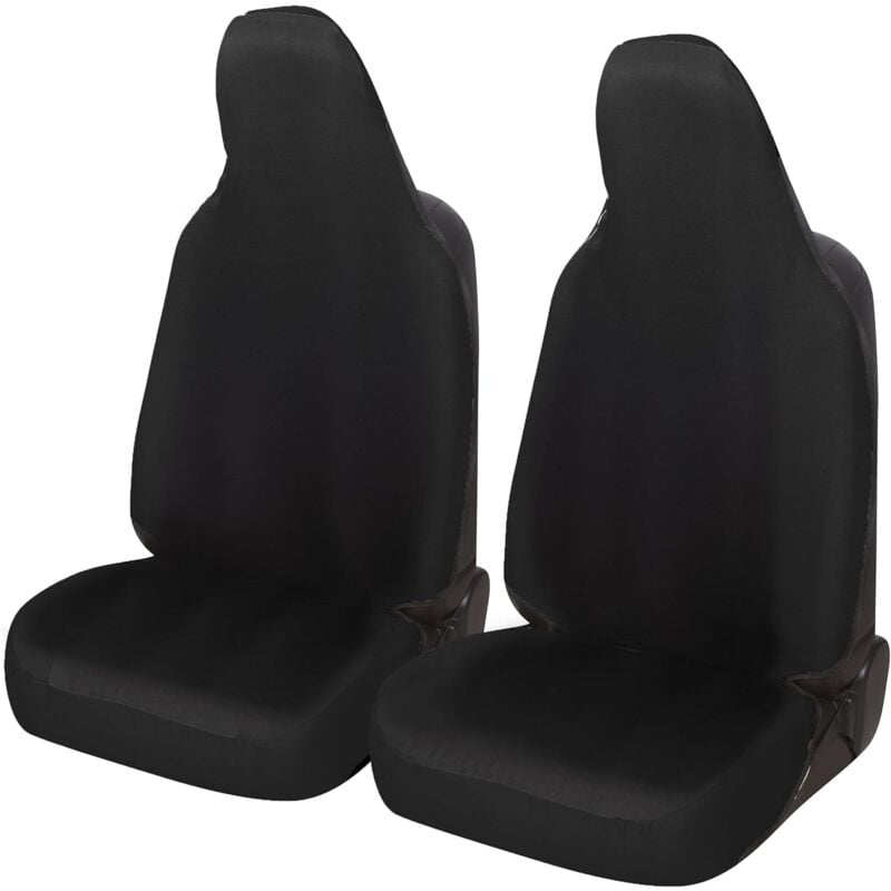 foto del prodotto lupex shop coppia coprisedili anteriori universali per smart forfour, made in italy, tessuto policotone, poggiatesta integrato, senza logo, nero