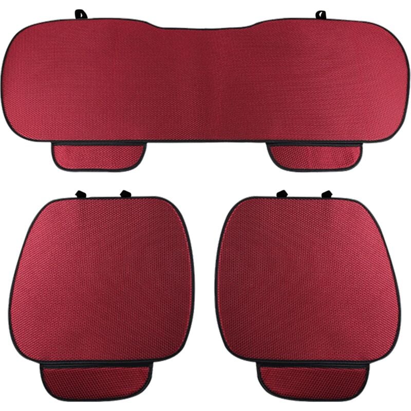 foto del prodotto lupex shop coprisedile universale per auto 3 pezzi, 2 anteriori e 1 posteriore, nero silk ice rosso cod. ls028