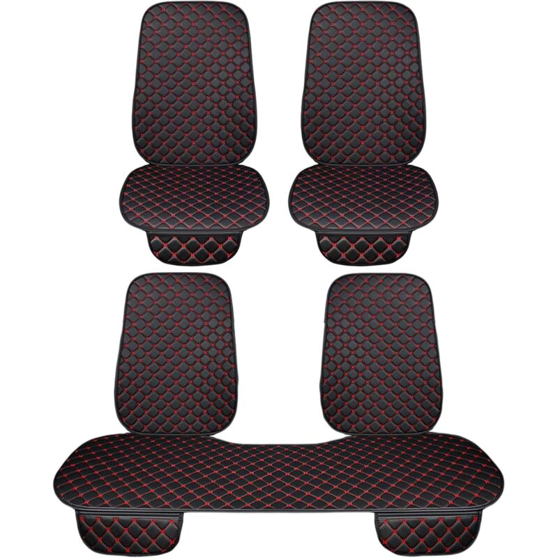 foto del prodotto lupex shop coprisedile universale per auto 7 pezzi, 4 anteriori e 3 posteriori, in pvc , nero rosso cod. ls029