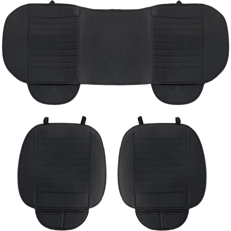 foto del prodotto lupex shop coprisedile universale per auto seduta 3 pezzi, 2 anteriori e 1 posteriore, in pvc, nero cod. ls027