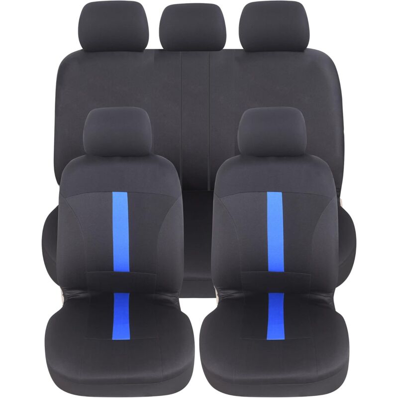 foto del prodotto lupex shop coprisedili auto, anteriori e posteriori, universali adattabili, tessuto poliestere, no suv mod. c colore blu chiaro
