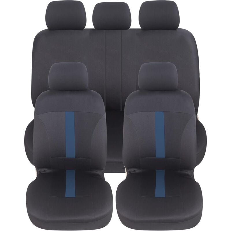 foto del prodotto lupex shop coprisedili auto, anteriori e posteriori, universali adattabili, tessuto poliestere, no suv mod. c colore blu scuro