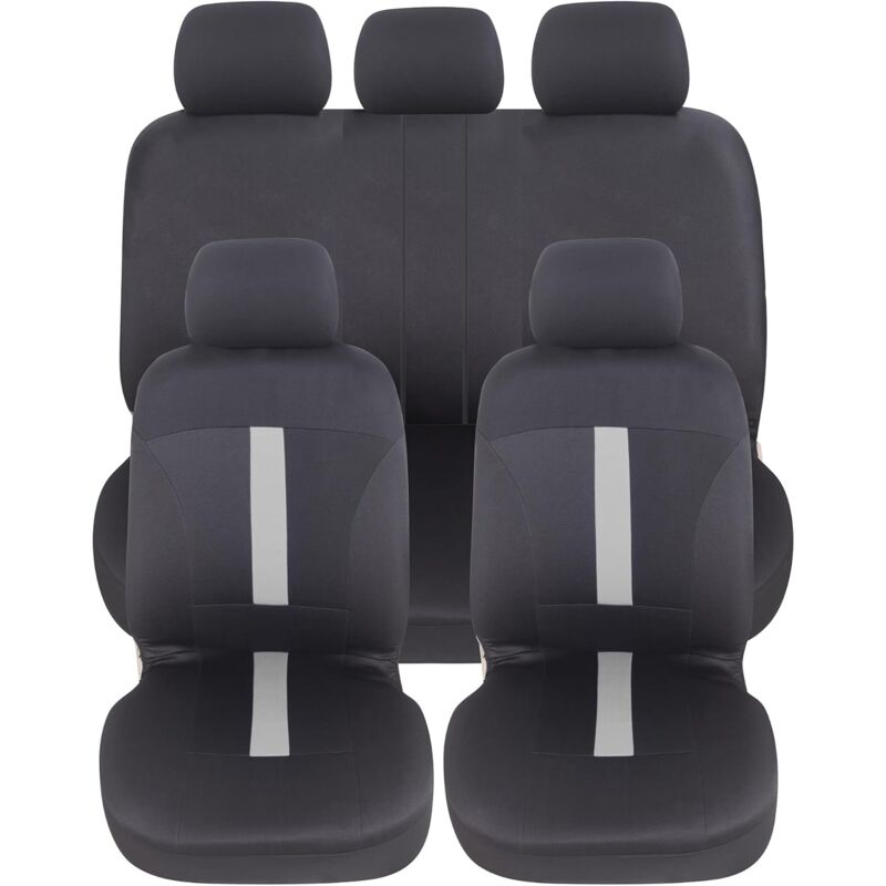 foto del prodotto lupex shop coprisedili auto, anteriori e posteriori, universali adattabili, tessuto poliestere, no suv mod. c colore grigio