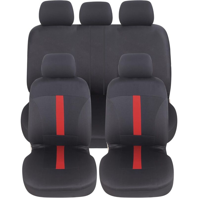 foto del prodotto lupex shop coprisedili auto, anteriori e posteriori, universali adattabili, tessuto poliestere, no suv mod. c colore rosso