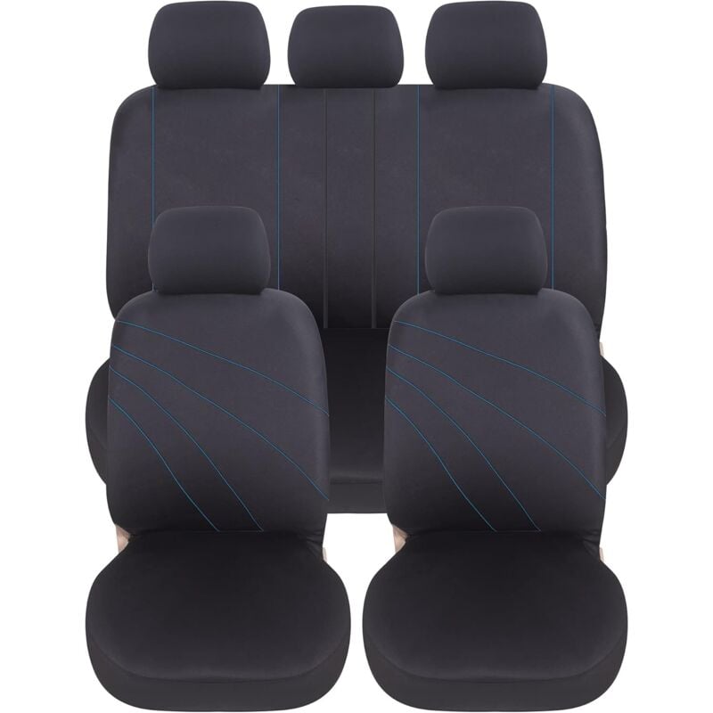 foto del prodotto lupex shop coprisedili auto, anteriori e posteriori, universali adattabili, tessuto poliestere, no suv mod. g colore blu scuro