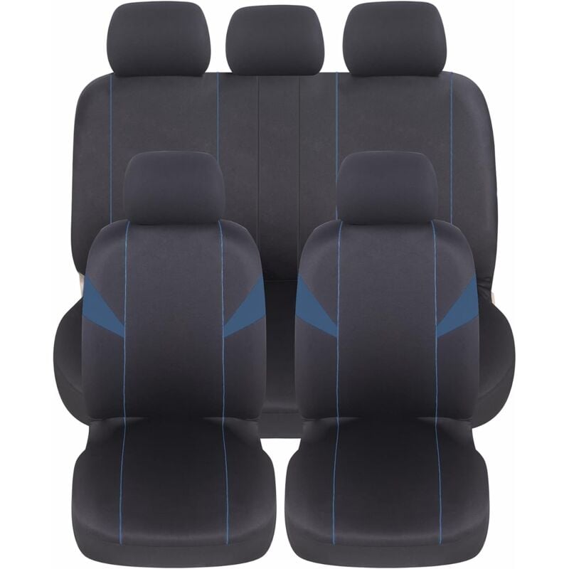 foto del prodotto lupex shop coprisedili auto, anteriori e posteriori, universali adattabili, tessuto poliestere, no suv mod. h colore blu scuro