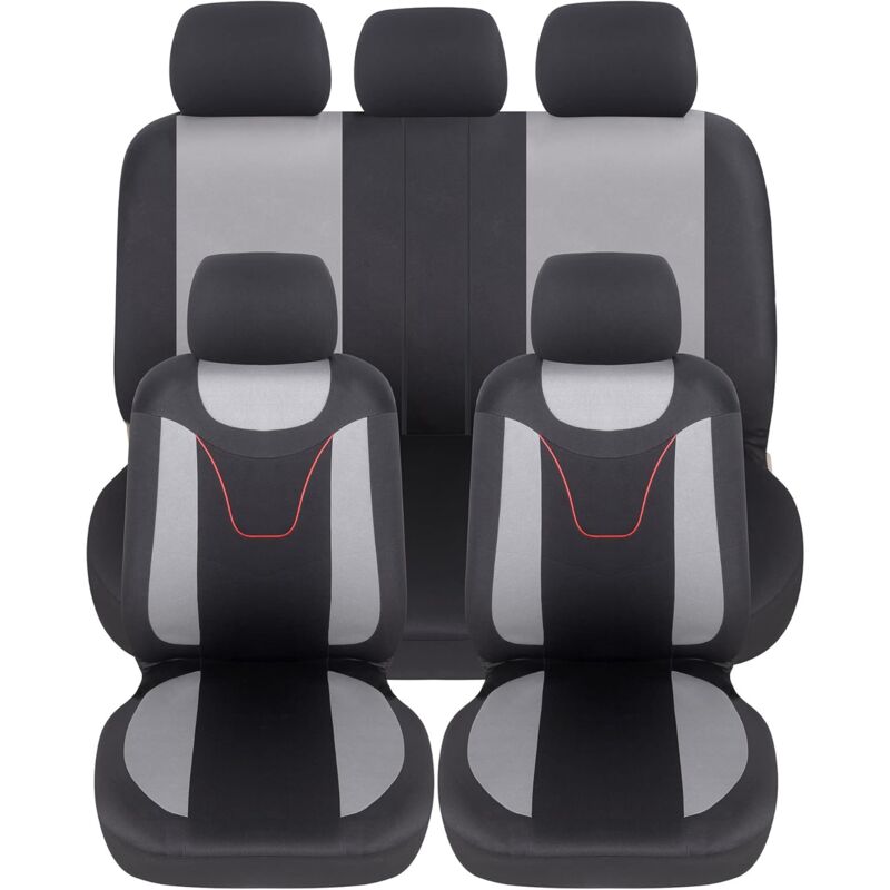 foto del prodotto lupex shop coprisedili auto, anteriori e posteriori, universali adattabili, tessuto poliestere, no suv mod. n colore grigio