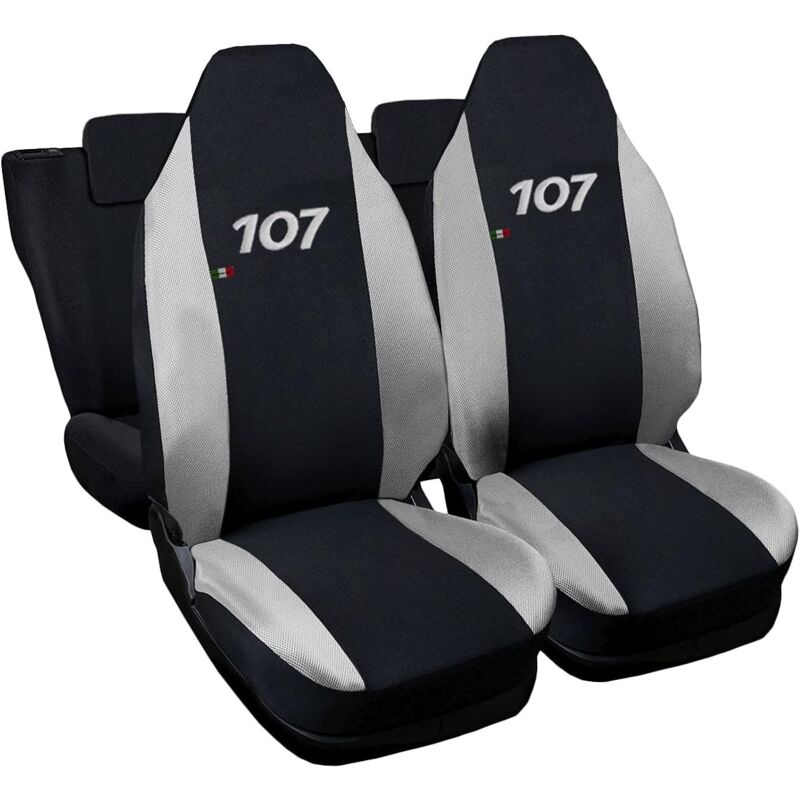 foto del prodotto lupex shop coprisedili auto compatibili per 107, made in italy, set di copri sedili anteriori e posteriori con copri poggiatesta incluso, tessuto
