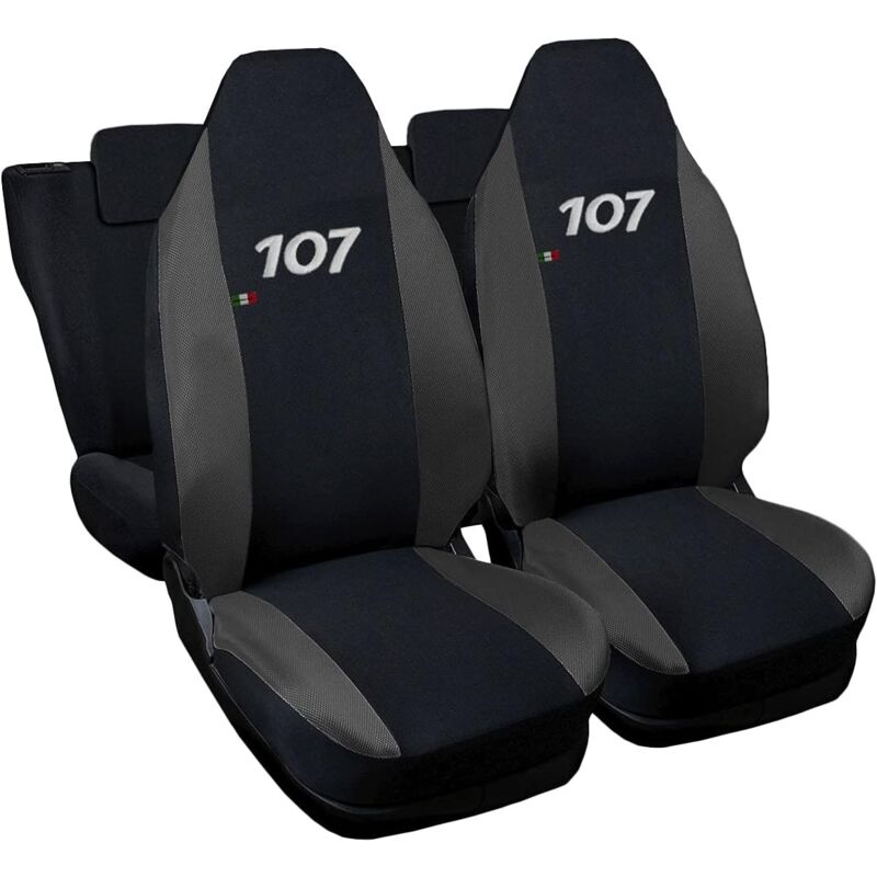 foto del prodotto lupex shop coprisedili auto compatibili per 107, made in italy, set di copri sedili anteriori e posteriori con copri poggiatesta incluso, tessuto