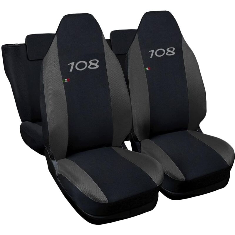 foto del prodotto lupex shop coprisedili auto compatibili per 108, made in italy, set di copri sedili anteriori e posteriori con copri poggiatesta incluso, tessuto