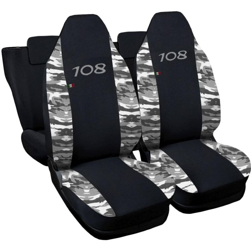 foto del prodotto lupex shop coprisedili auto compatibili per 108, made in italy, set di copri sedili anteriori e posteriori con copri poggiatesta incluso, tessuto