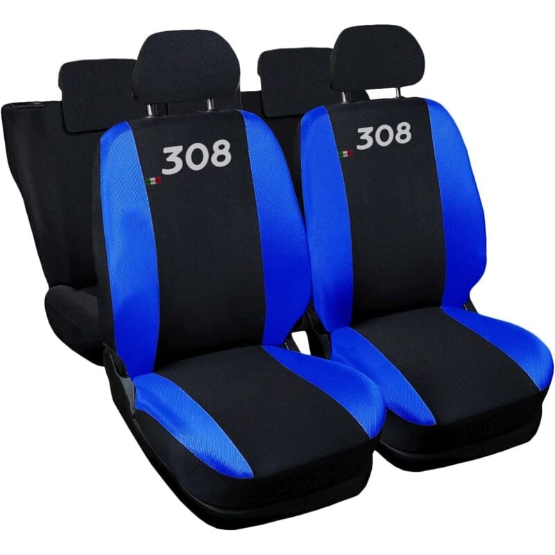 foto del prodotto lupex shop coprisedili auto compatibili per 308, made in italy, set di copri sedili anteriori e posteriori con copri poggiatesta incluso, tessuto
