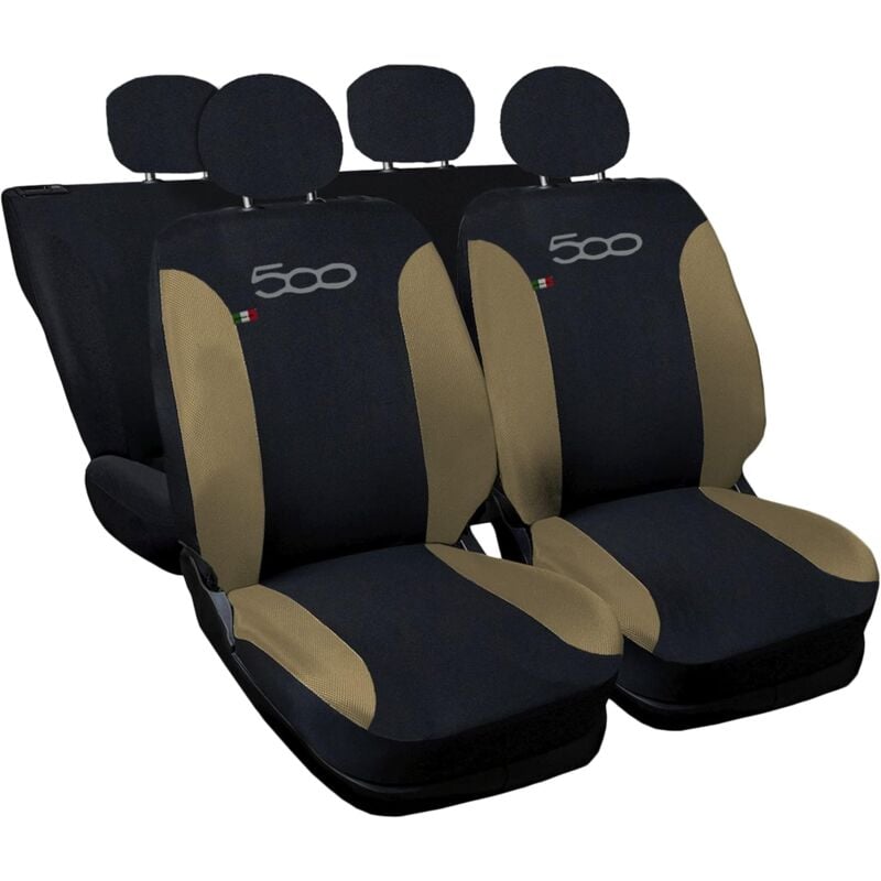 foto del prodotto lupex shop coprisedili auto compatibili per 500, made in italy, set di copri sedili anteriori e posteriori con copri poggiatesta incluso, new,