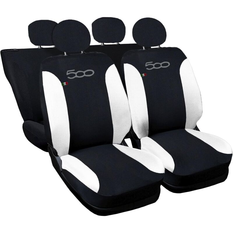 foto del prodotto lupex shop coprisedili auto compatibili per 500, made in italy, set di copri sedili anteriori e posteriori con copri poggiatesta incluso, new,