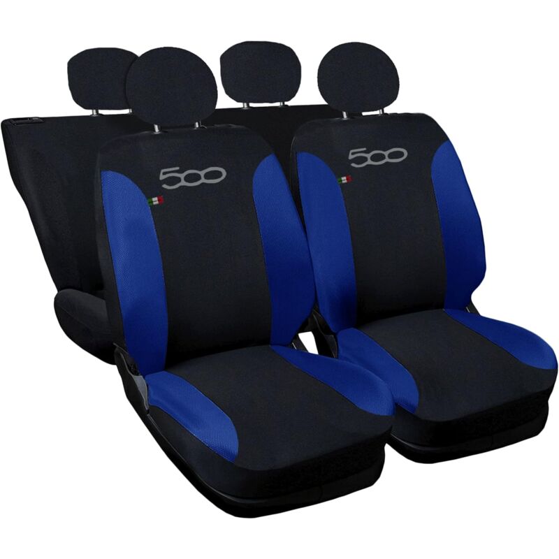 foto del prodotto lupex shop coprisedili auto compatibili per 500, made in italy, set di copri sedili anteriori e posteriori con copri poggiatesta incluso, new,