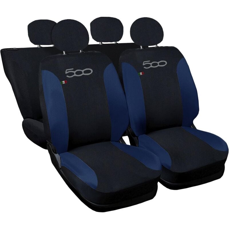 foto del prodotto lupex shop coprisedili auto compatibili per 500, made in italy, set di copri sedili anteriori e posteriori con copri poggiatesta incluso, new,