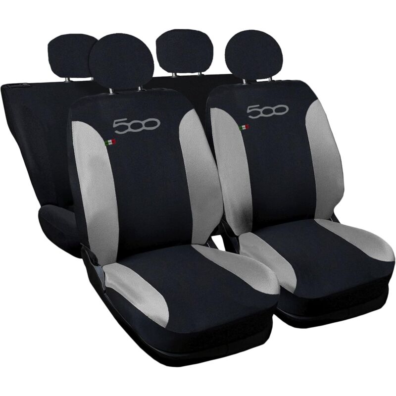 foto del prodotto lupex shop coprisedili auto compatibili per 500, made in italy, set di copri sedili anteriori e posteriori con copri poggiatesta incluso, new,