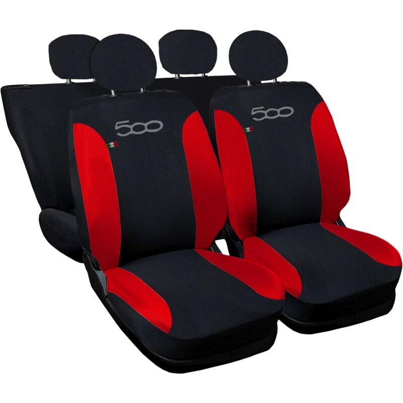 foto del prodotto lupex shop coprisedili auto compatibili per 500, made in italy, set di copri sedili anteriori e posteriori con copri poggiatesta incluso, new,