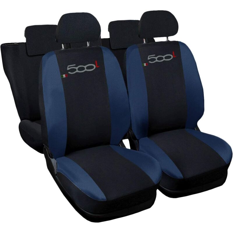 foto del prodotto lupex shop coprisedili auto compatibili per 500l, made in italy, set di copri sedili anteriori e posteriori con copri poggiatesta incluso, tessuto