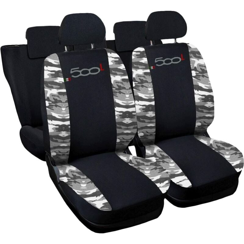 foto del prodotto lupex shop coprisedili auto compatibili per 500l, made in italy, set di copri sedili anteriori e posteriori con copri poggiatesta incluso, tessuto