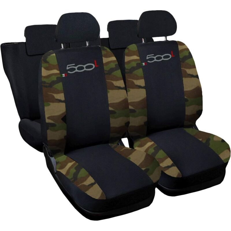 foto del prodotto lupex shop coprisedili auto compatibili per 500l, made in italy, set di copri sedili anteriori e posteriori con copri poggiatesta incluso, tessuto