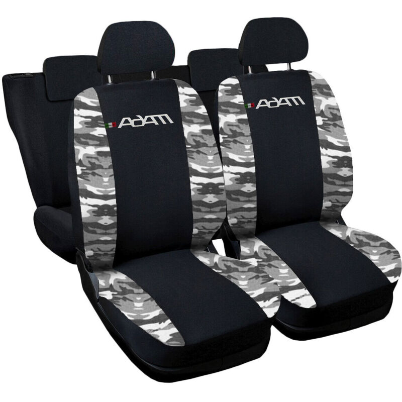 foto del prodotto lupex shop coprisedili auto compatibili per adam, made in italy, anteriori e posteriori con copri poggiatesta incluso, tessuto poliestere, nero