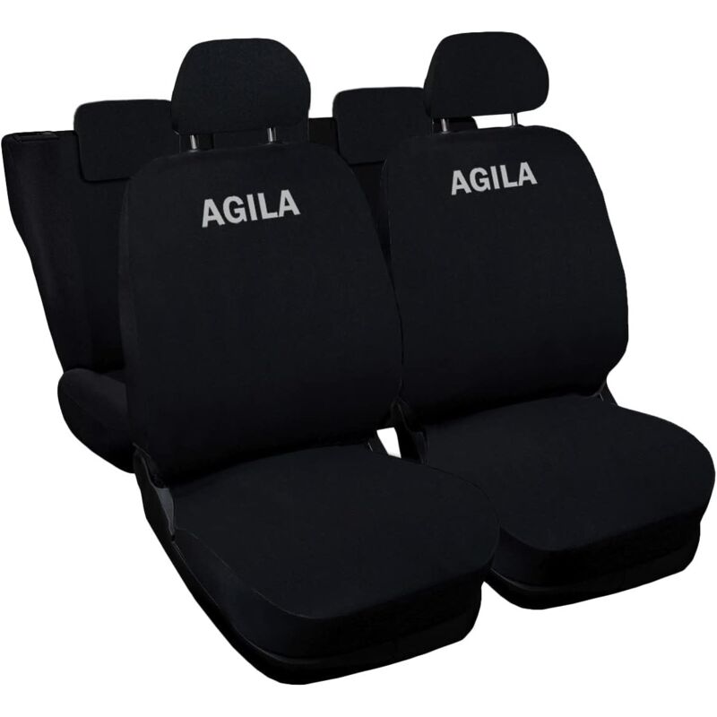foto del prodotto lupex shop coprisedili auto compatibili per agila, made in italy, set di copri sedili anteriori e posteriori con copri poggiatesta incluso, tessuto