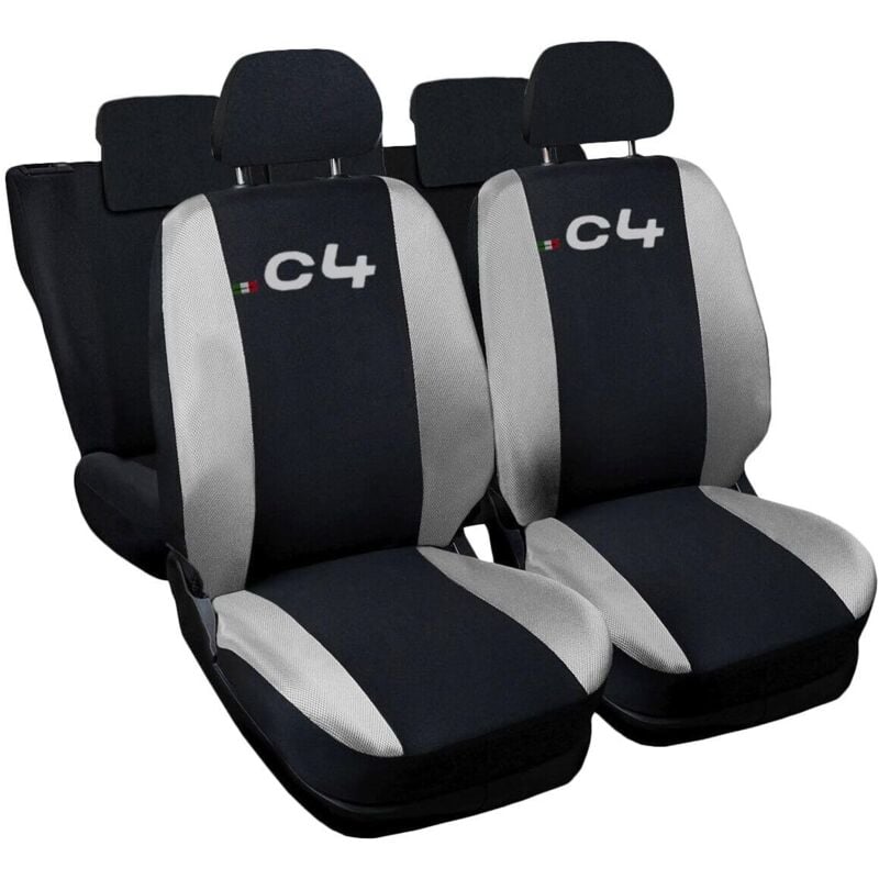 foto del prodotto lupex shop coprisedili auto compatibili per c4, made in italy, set di copri sedili anteriori e posteriori con copri poggiatesta incluso, tessuto